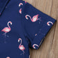 2PCS Set Flamingo Tops T-shirt+Shorts 1-6T