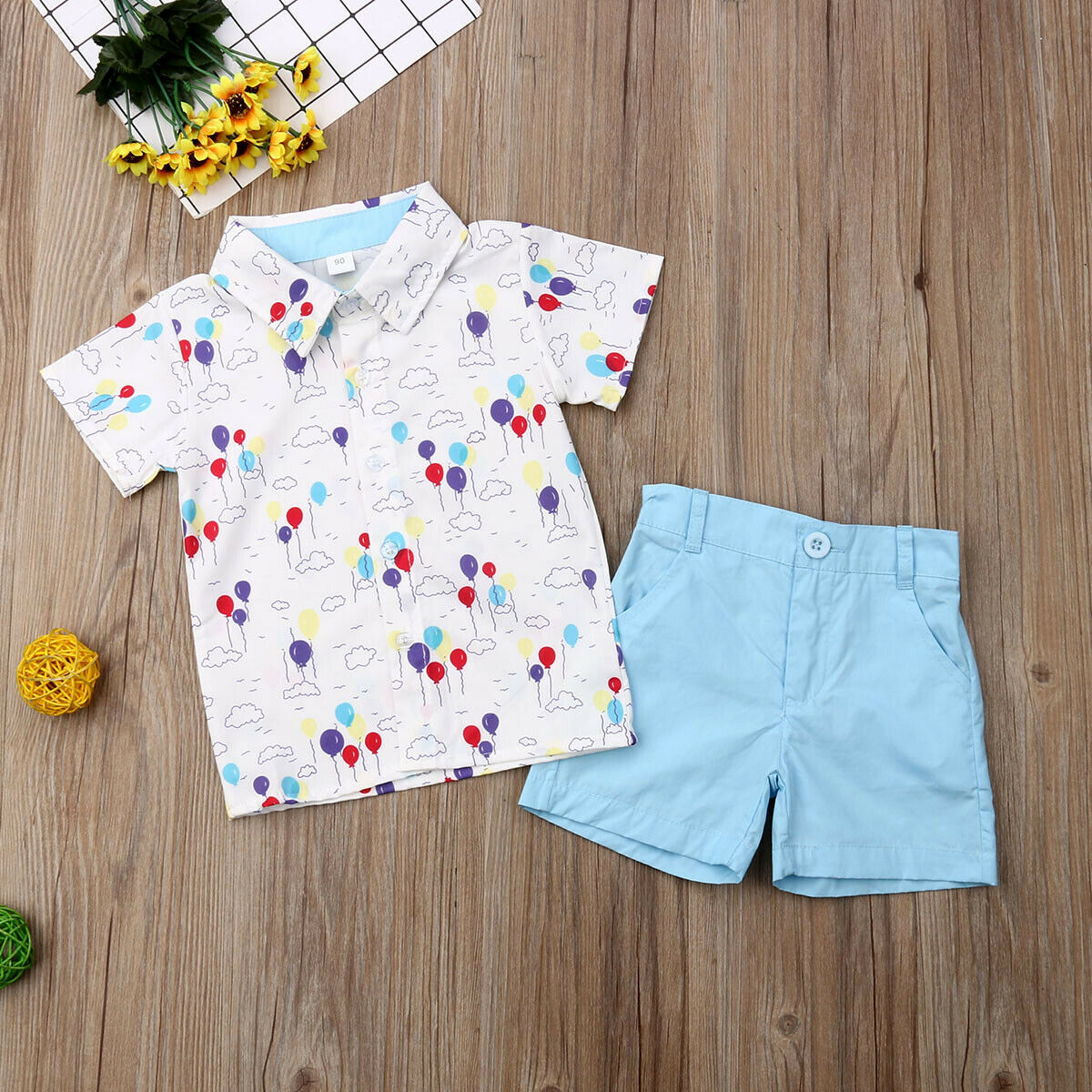 Summer Shirt+Shorts Bottoms  2Pcs Clothes 1-6Y