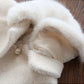 Warm Coat Fluffy Pearl Buttons