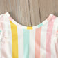 2020 Summer Swimsuit Toddler Baby Kids Girls Beach Swimsuit Swimwear Bikini Set Monokini Rainbow Striped Bathing Suit