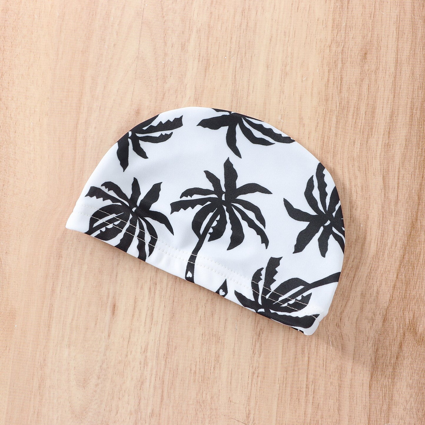 Swimming Shorts+ Bathing Cap, Black Grey 6M-3T