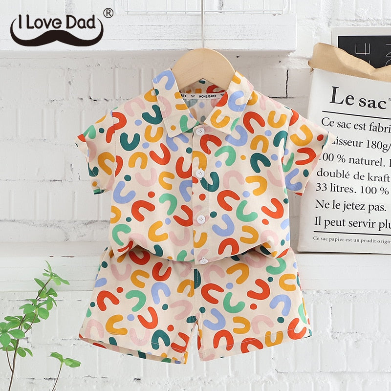 Baby Summer Suits with Colorful Cartoon Print