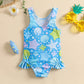 Romper Swimsuit, Sleeveless Round Neck Cartoon Shell Doughnut