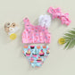 Sleeveless Dot / Cup Cake Print Tops Summer Beach + Shorts 6M-3T