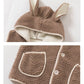 Vest Coats Soft Velvet Big Ears Hooded