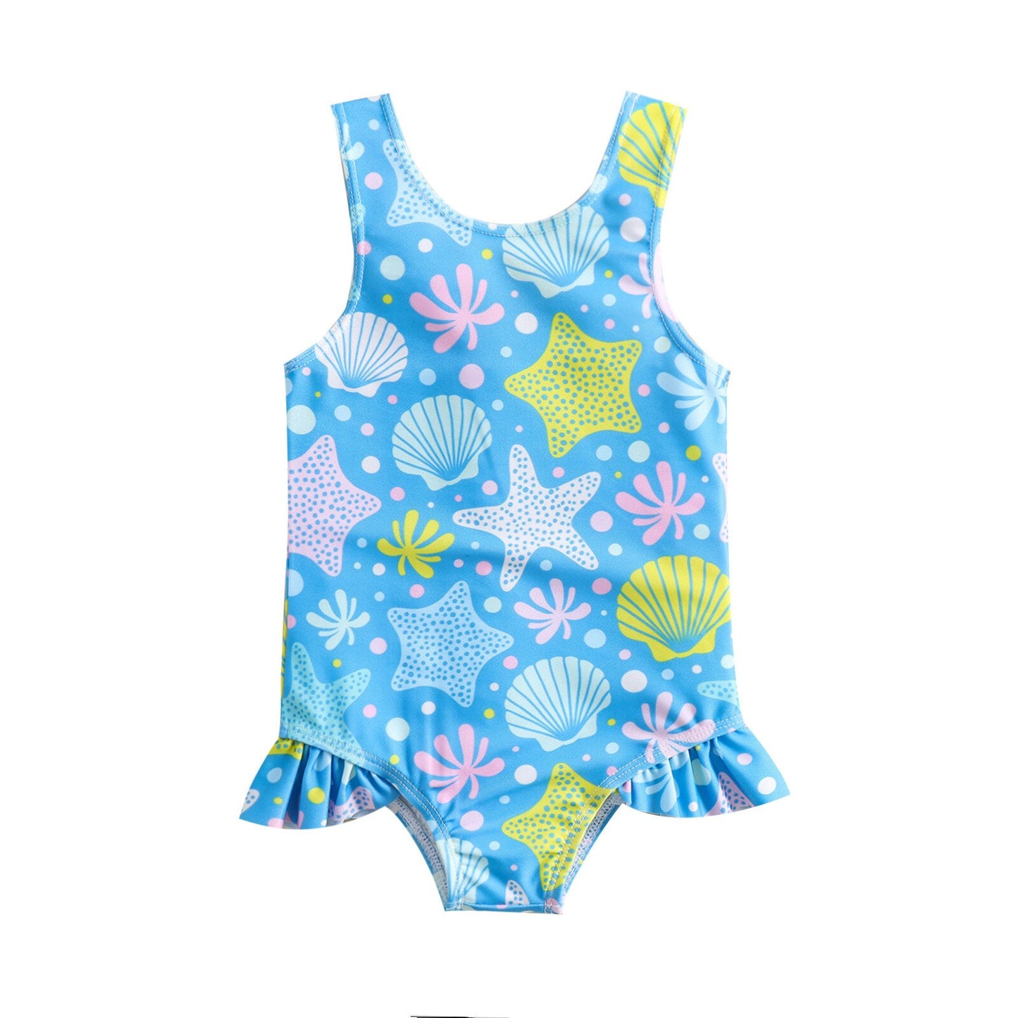 Romper Swimsuit, Sleeveless Round Neck Cartoon Shell Doughnut