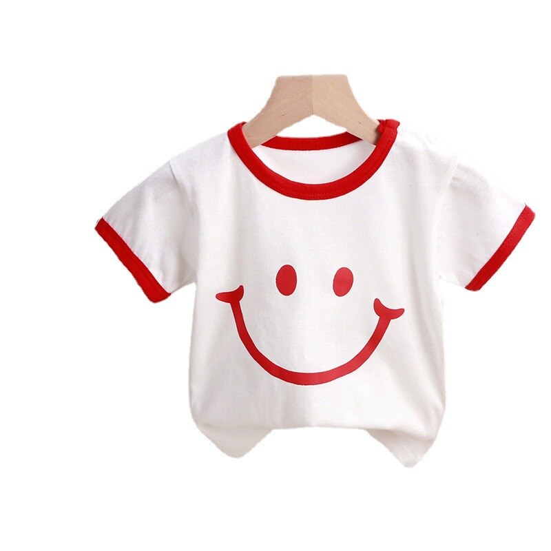 Summer Short Sleeve T-Shirt Cotton Tees Smile