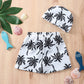 Swimming Shorts+ Bathing Cap, Black Grey 6M-3T