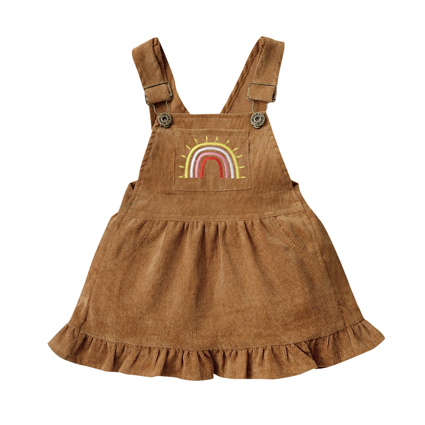 Brown Overall with Rainbow