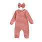 Striped Jumpsuit with Bow