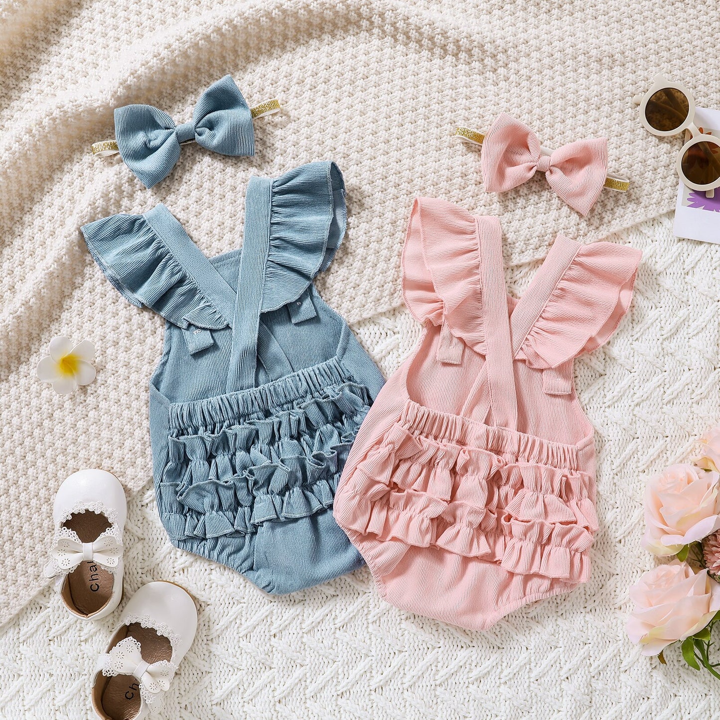 Children's Blue and Pink Bodysuit + Belt