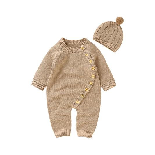 Children's Jumpsuit Buttons + Cap