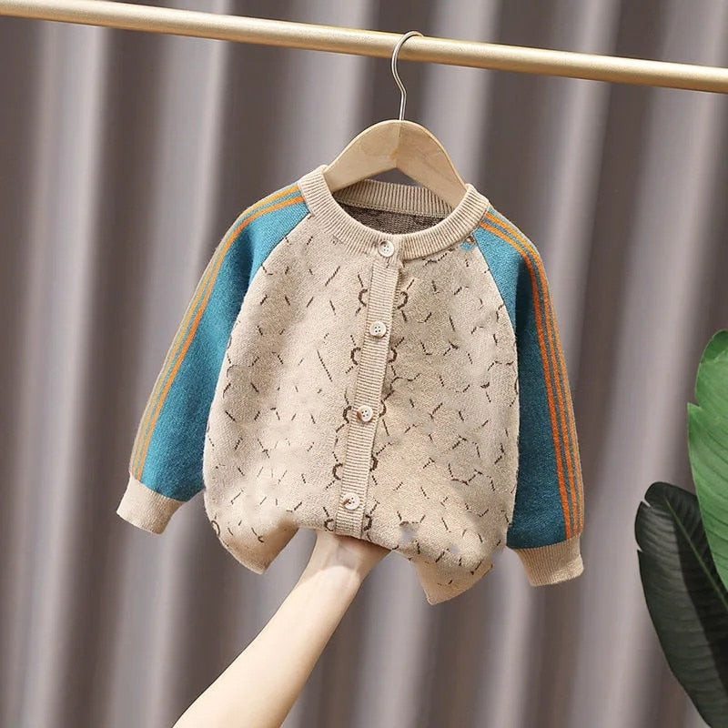 Kids Cardigan Sweater Jacket Boys and Girls Spring Autumn Knit Sweater Baby Crew Neck