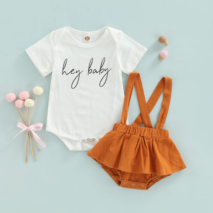 Hey Baby Bodysuit + Overall Set