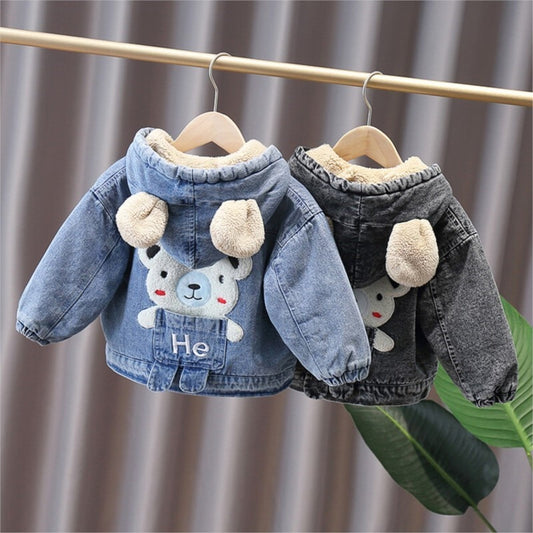 Children's Hooded Jacket With Fur and Bear Hood