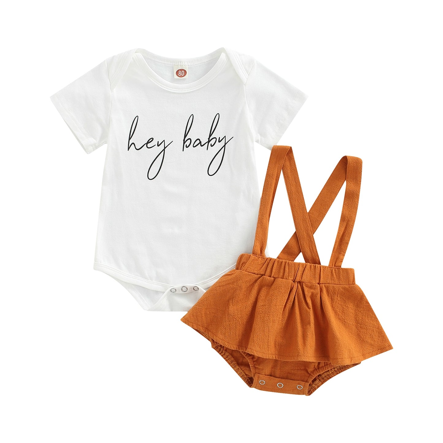 Hey Baby Bodysuit + Overall Set